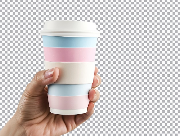 PSD a hand holding coffee cup on a transparent background