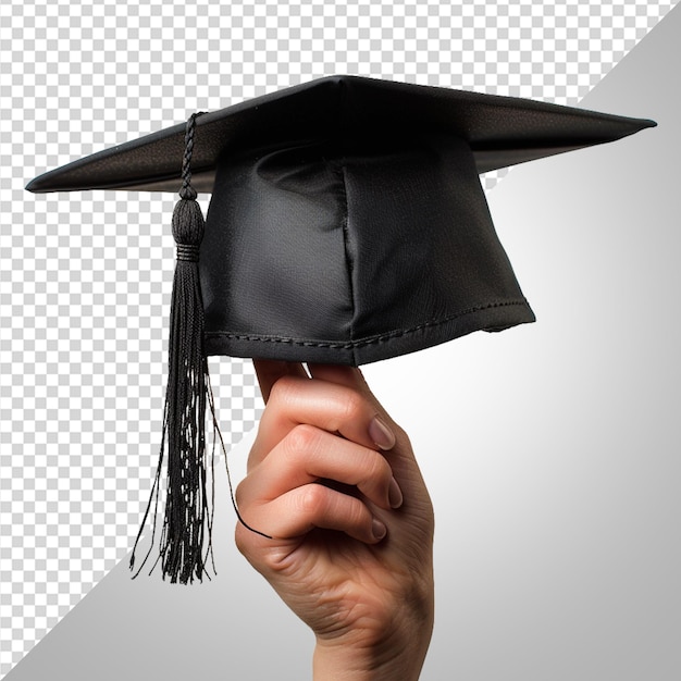 PSD hand holding graduation cap png