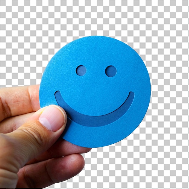 hand holding happy smiley face icon