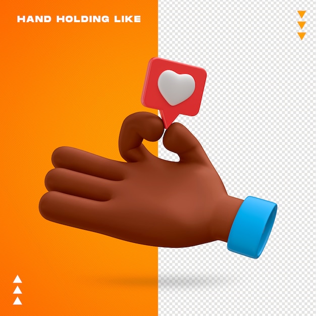 Hand holding like emoji 3d design