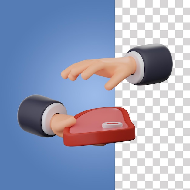 Hand Holding Meat 3D Icon