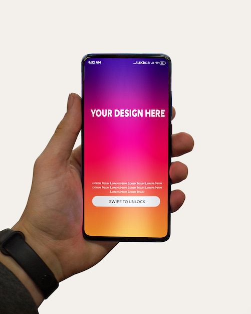 Hand Holding Mobile Screen Psd Mockup