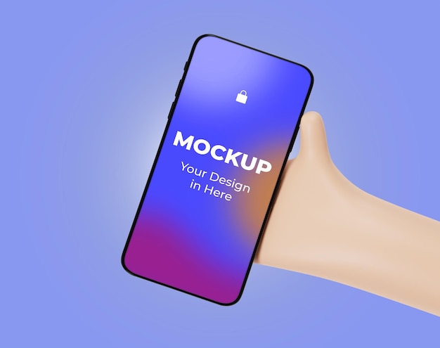 Hand holding mobile smartphone mockup