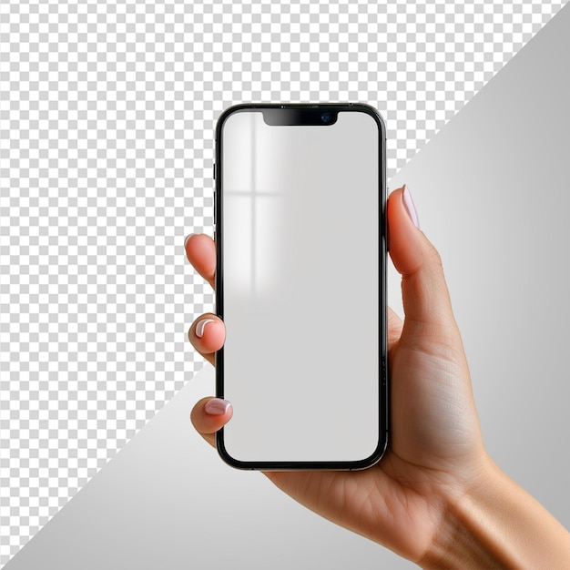 Hand Holding smart phone mockup png