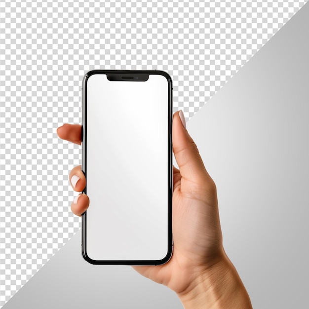 Hand Holding smart phone mockup png