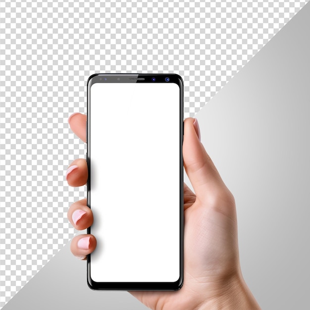 Hand Holding smart phone mockup png