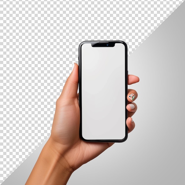 Hand Holding smart phone mockup png