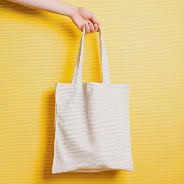 a hand holding a white bag with a white bag on it