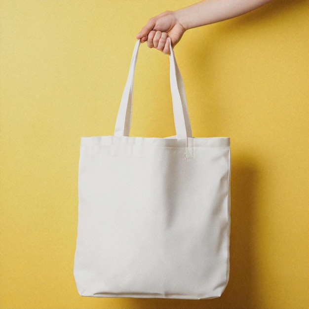 PSD a hand holding a white bag with a white bag on it