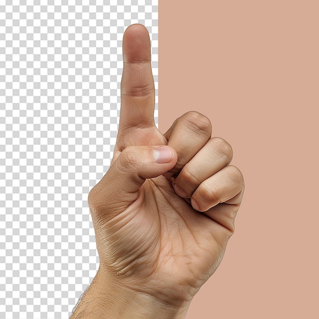 PSD hand index finger png isolated on transparent background