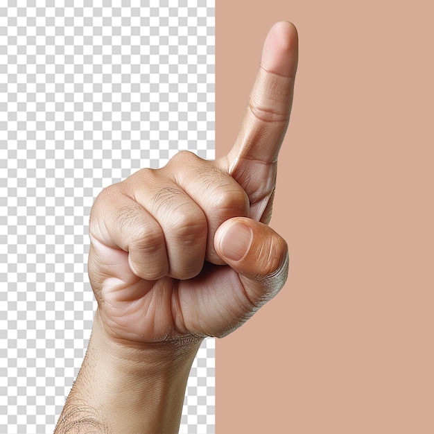 PSD hand index finger png isolated on transparent background