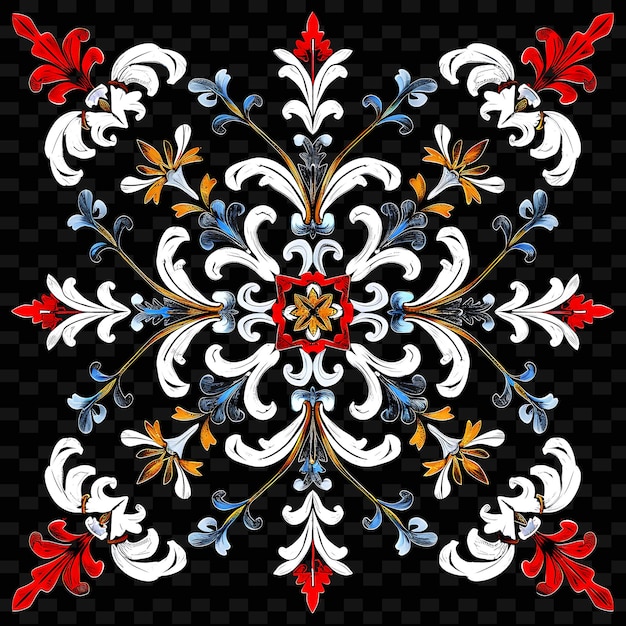 Hand Painted Ceramic Snowflake Borderlines With a Majolica E PNG Cute Christmas Decor Collections