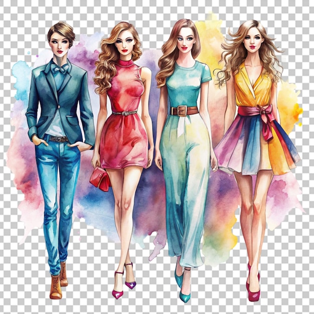 PSD hand painted fashion women