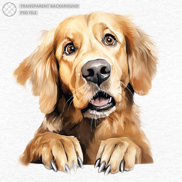 Hand Painted Golden Retriever Watercolor