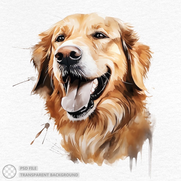 Hand Painted Golden Retriever Watercolor