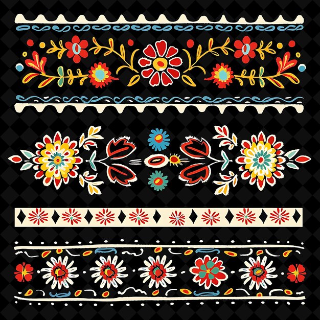 PSD hand painted papier mch with mexican motifs borderlines desi png collage art collections