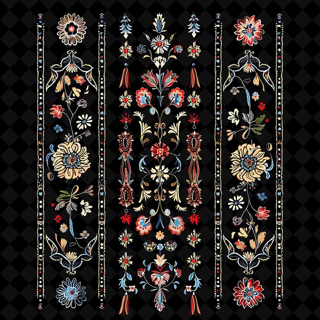 PSD hand painted silk with turkish motifs borderlines design ado png collage art collections