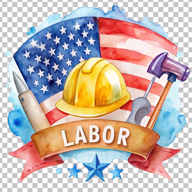 hand painted watercolor labour day illustration