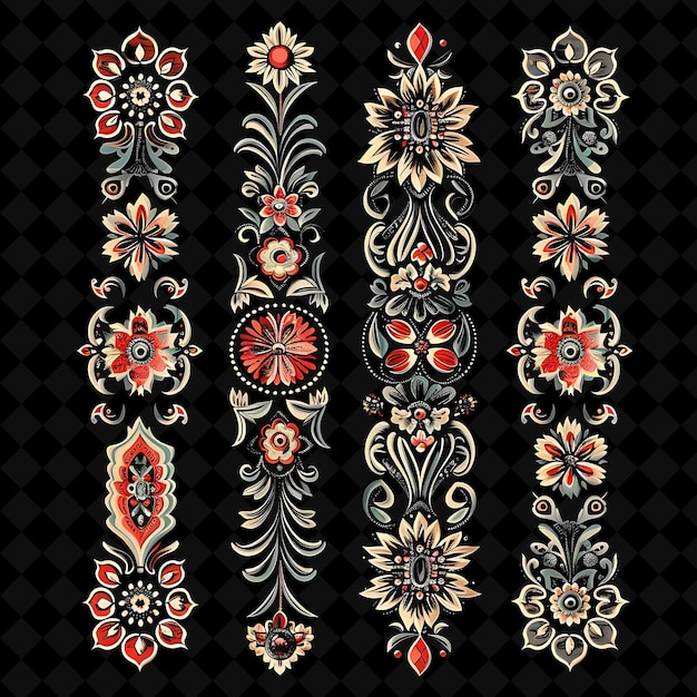 PSD hand painted wood with ukrainian motifs borderlines design d png collage art collections