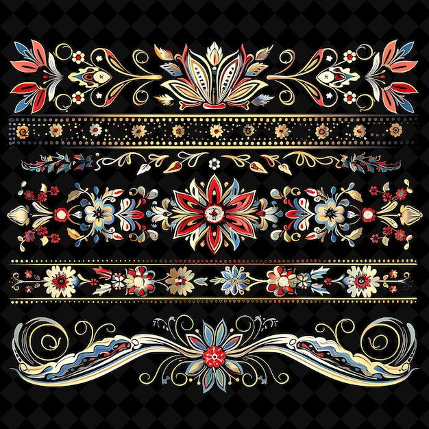 PSD hand painted wood with ukrainian motifs borderlines design d png collage art collections