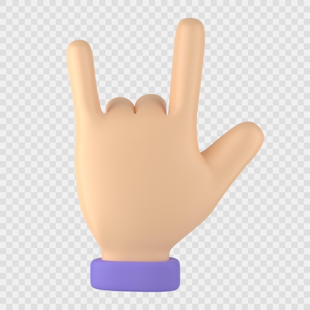 Hand rock gesture 3d icon