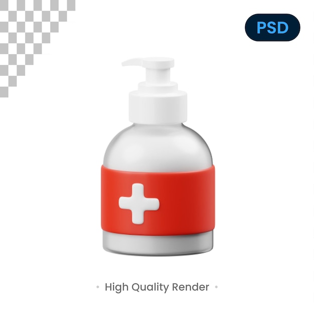 Hand Sanitizer 3D Icon Premium Psd