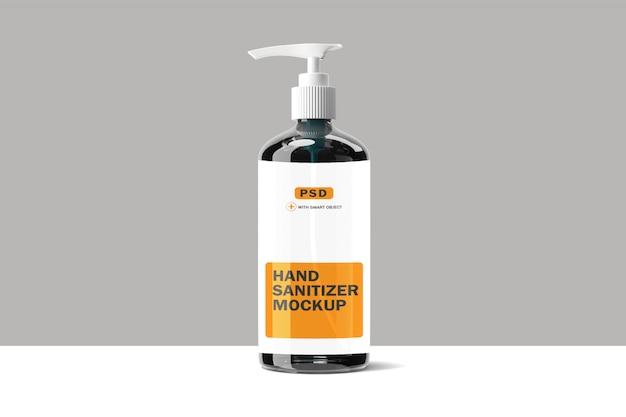 Hand sanitizer glass bottle mockup