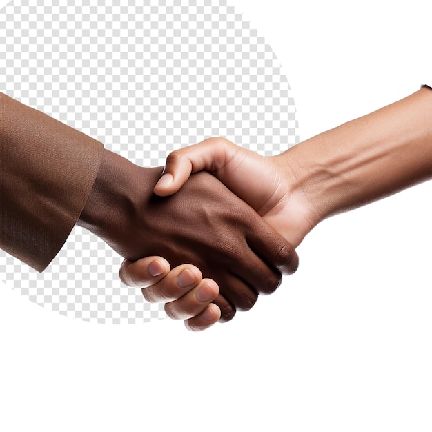 Hand shaking isolated on white world Humanist Day concept