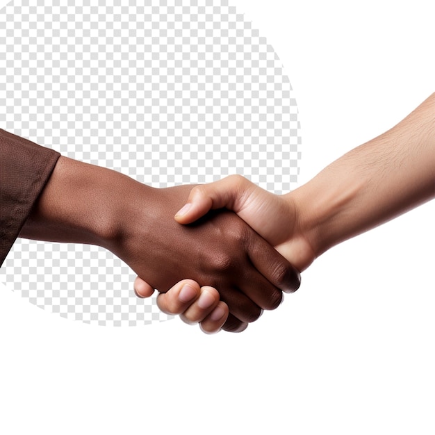 Hand shaking isolated on white world Humanist Day concept