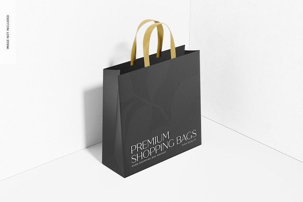 Hand Shopping Bag Mockup, High Angle View