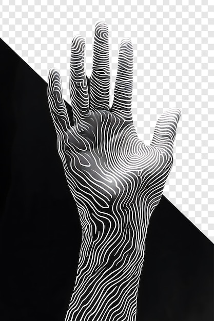 PSD a hand that has a pattern of lines on it