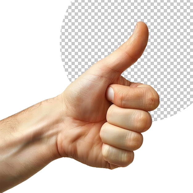 PSD hand thumbs up on transparent background