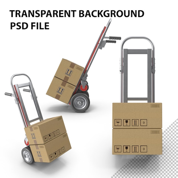 PSD hand truck folded png