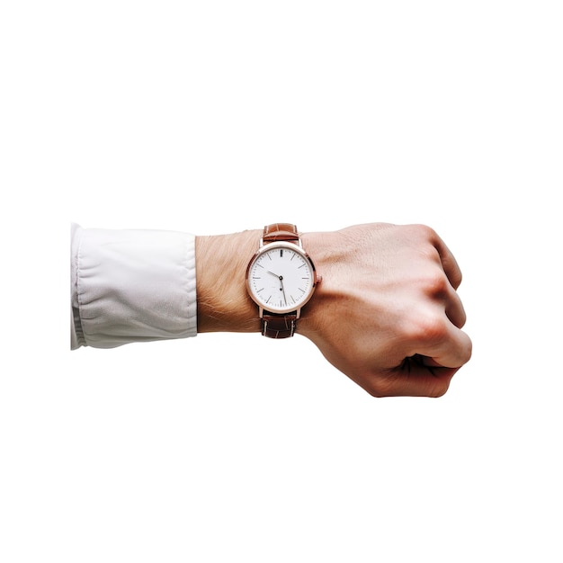 PSD a hand with a modern wristwatch isolated on a white background