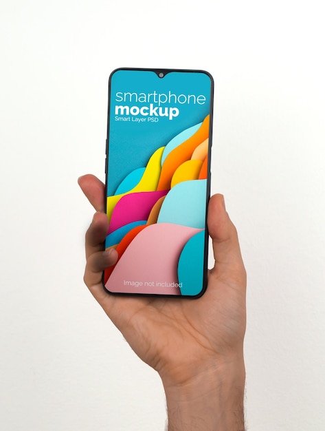 Hand with smartphone mockup