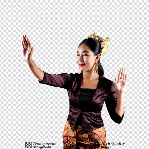 PSD hand of a woman dancing isolated on transparent background