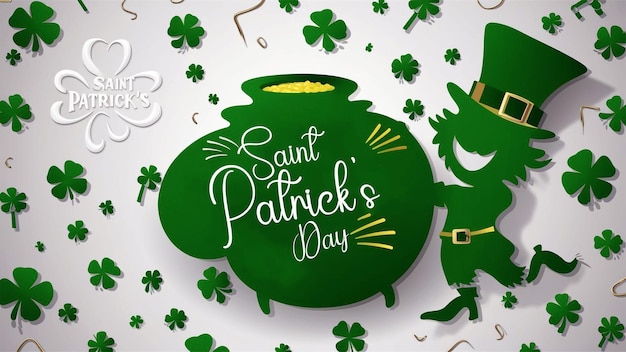 PSD handdraw theme for st patricks day illustration