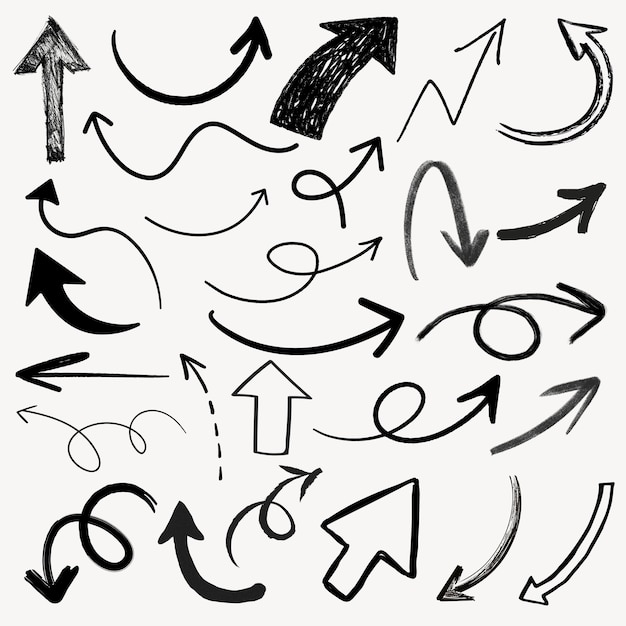 PSD handdrawn arrows collection set