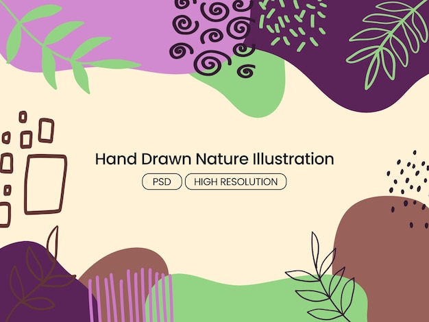 PSD handdrawn background with artistic and unique elements