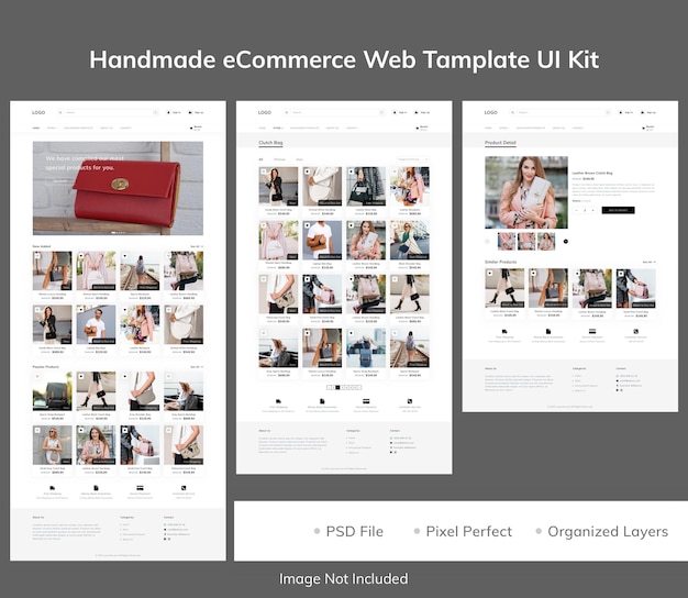 PSD handmade ecommerce web tamplate ui kit