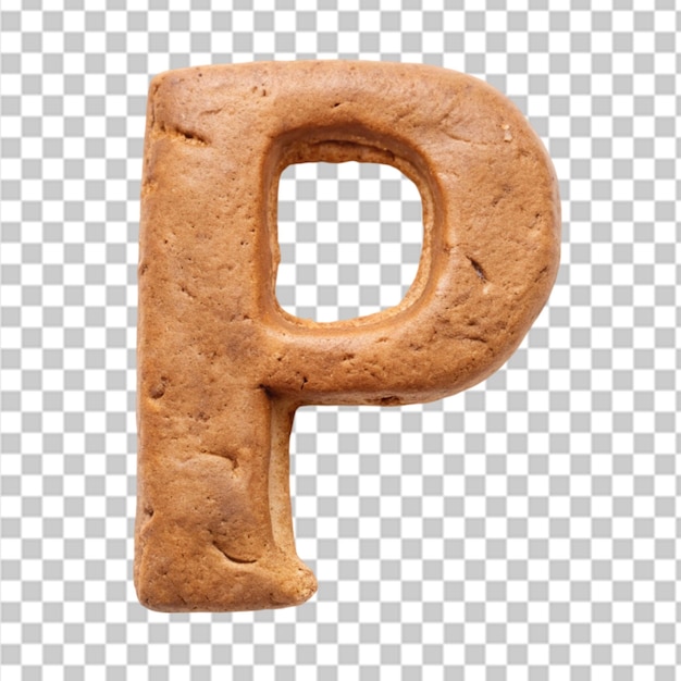 PSD handmade p with clay on transparent background