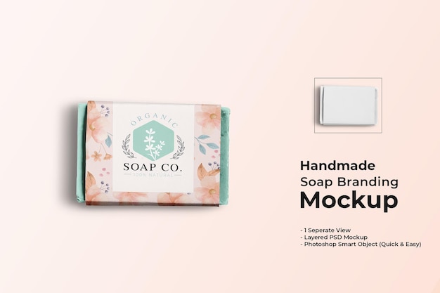 Handmade soap branding mockup