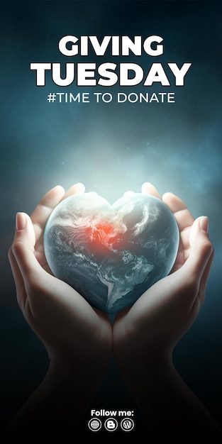 hands carrying heart icon global generosity movement Artificial Intelligence Generated