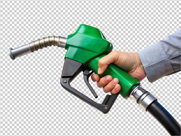 PSD hands holding fuel nozzle with hose