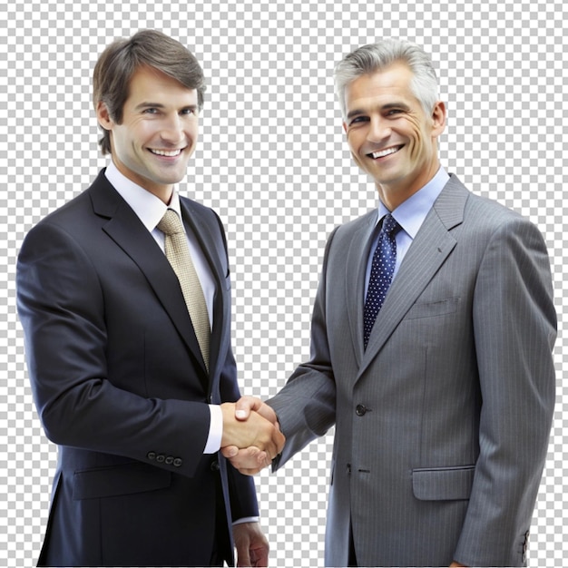 PSD handshake between two businessmen isolated on transparent background