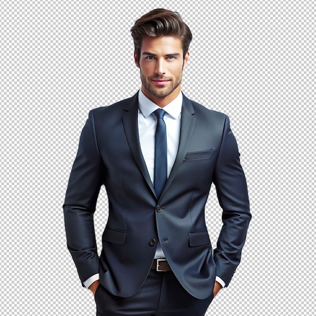 PSD handsome businessman on transparent background