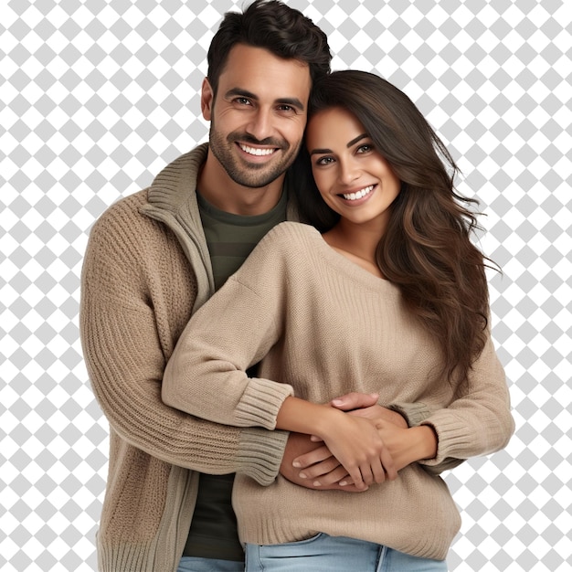 A handsome happy couple Isolated on transparent background PSD file format