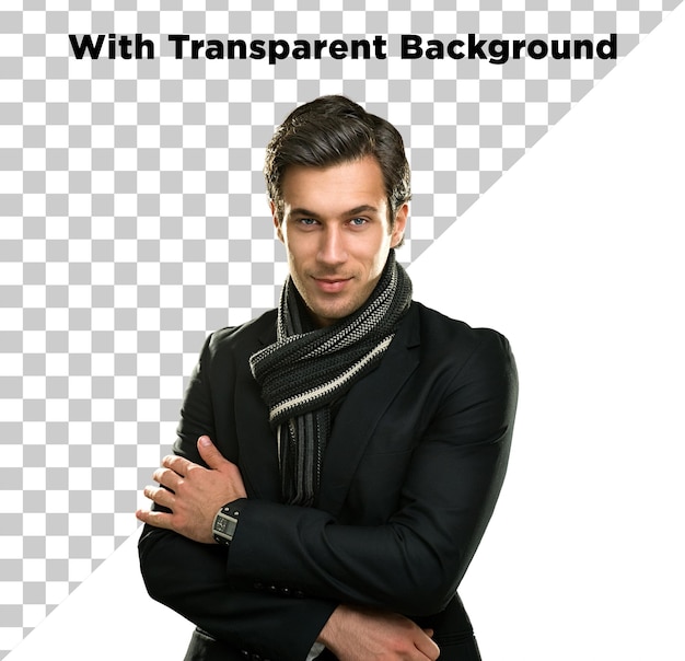 PSD handsome male model photo png psd on transparent background