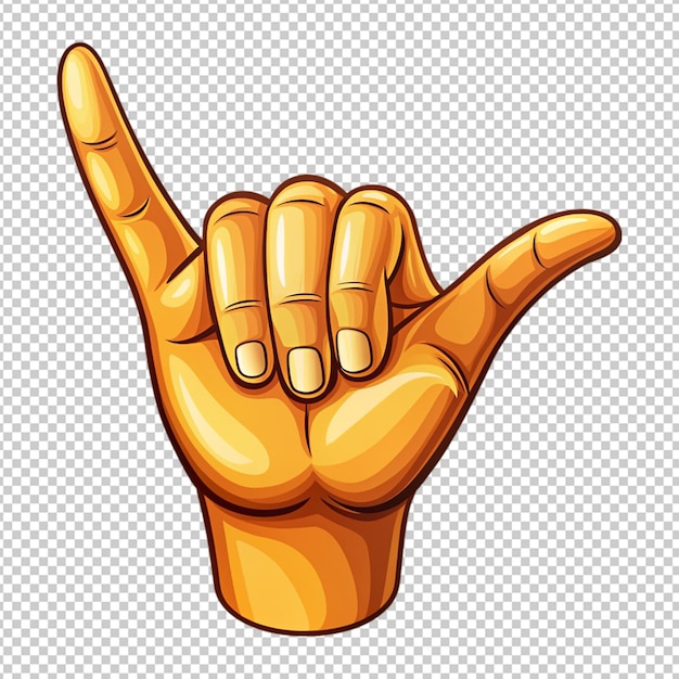 PSD hang loose shaka hand sign on transparent background