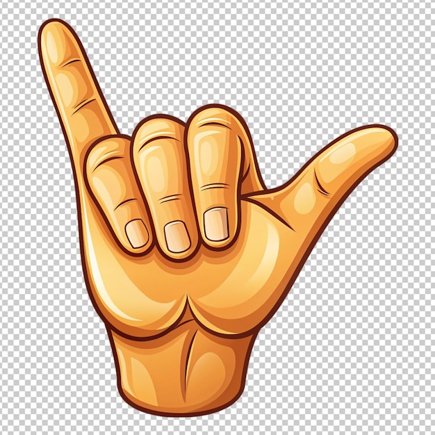 PSD hang loose shaka hand sign on transparent background